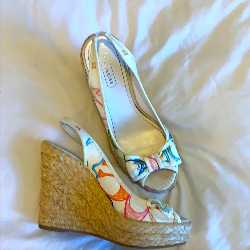 Coach Wedge heels 5.5 gently worn